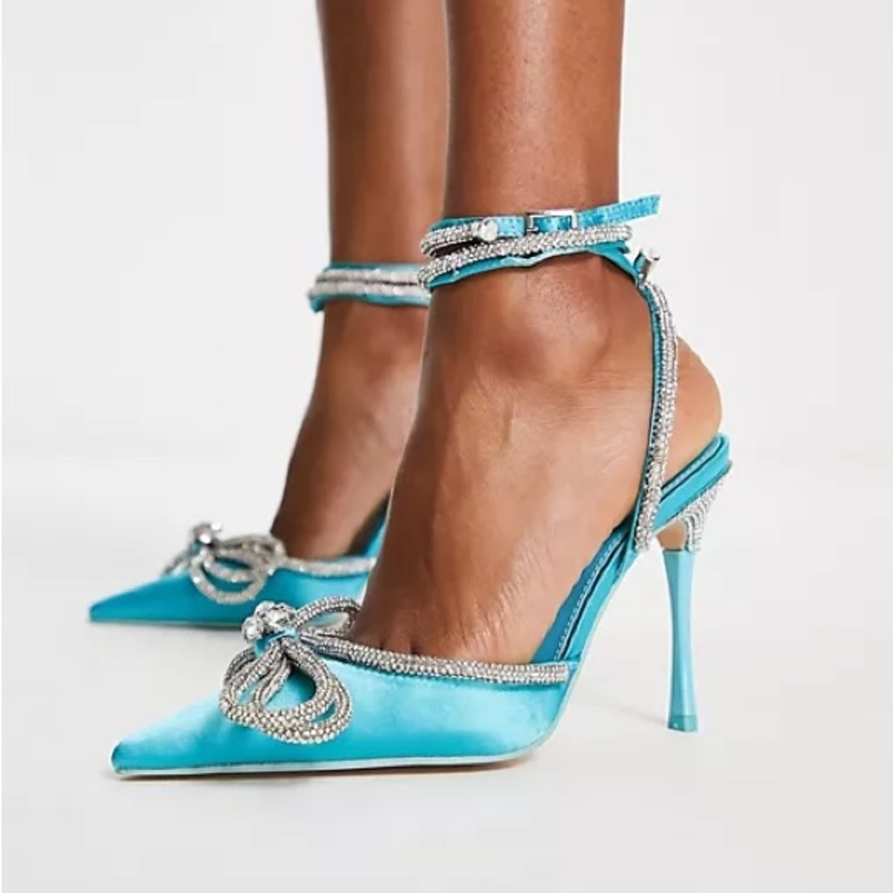 Public Desire Blue Bow Heels (Holidays)